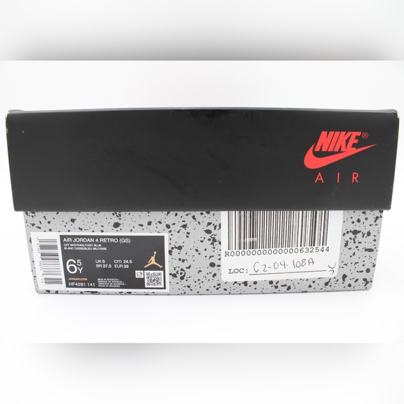 Air Jordan 4 Retro (GS) Off White/Military Blue 6.5Y - Picture 14 of 14